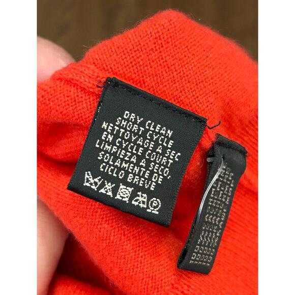 Ralph Lauren Cashmere Sweater Womens Small Orange Knit Long Sleeve Turtleneck - Picture 8 of 8